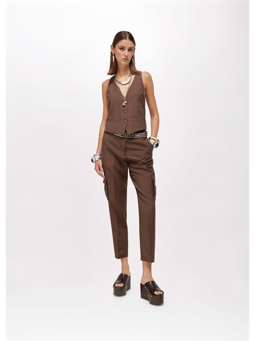 Pantaloni cargo in misto lino BLUGIRL BLUMARINE | RA6095T8823/90913